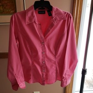 New York & Co flattering Button-Up Pink Blouse, M